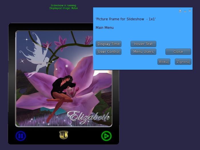 Picture Frame for Slideshow with Control by the User – 1x1