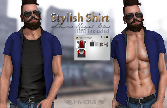 INVICTUS - Stylish Shirt -  Simple - Simple Royal Blue