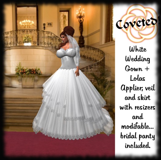 WHITE WEDDING GOWN + LOLAS APPLIER