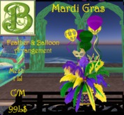 Mardi Gras Feather & Ballons Centerpei, 1 LI Mesh 