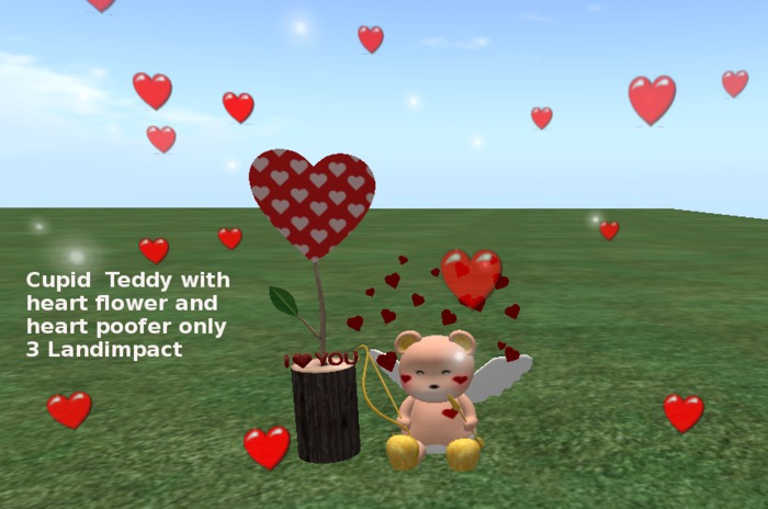Cupid teddy1 with heart poofer