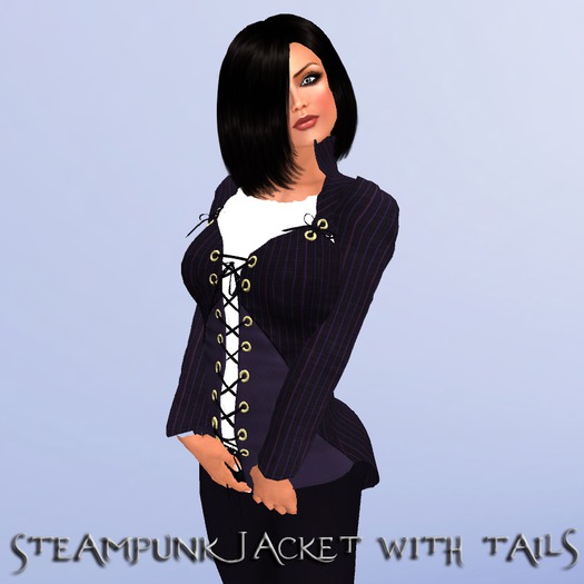 *SOIR* Steampunk Jacket with Tails Blue