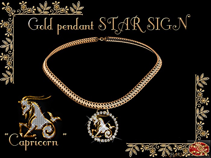 Gold pendant STAR SIGN "Capricorn "