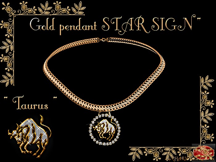 Gold pendant STAR SIGN " Taurus "