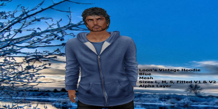 Loon's Vintage Hoodie(Blue) 