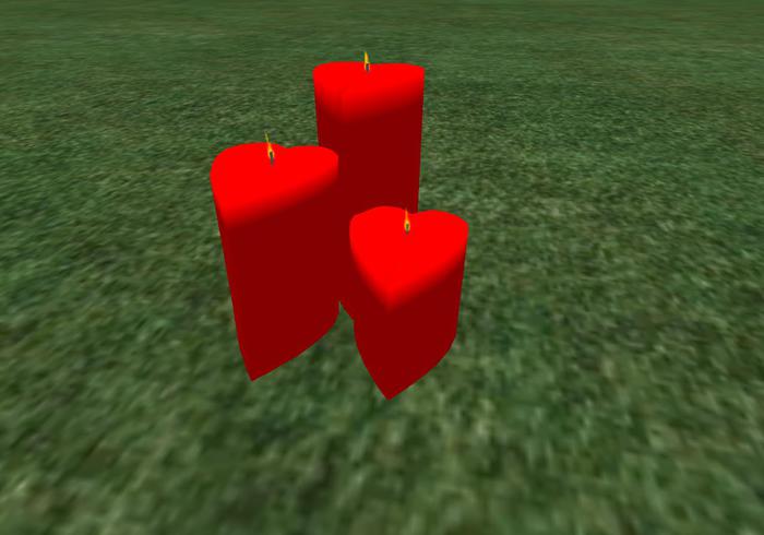 **Eagle's** 3 heart candle Red