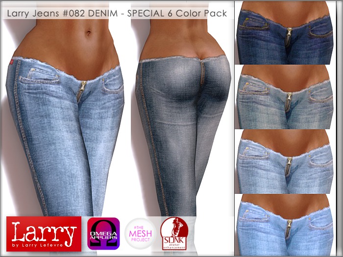 LARRY JEANS - 082 DENIM Zipper Jeans - 6 Color Pack