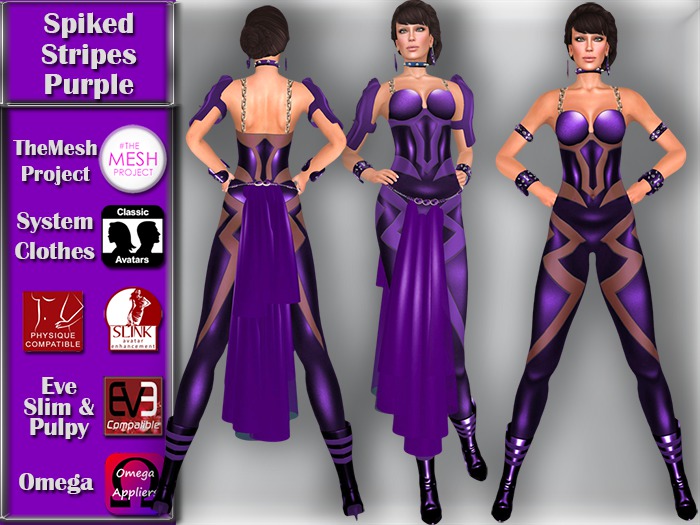 [TKS] Complete - Spiked Stripes - Purple