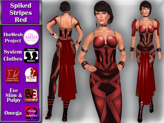 [TKS] Complete - Spiked Stripes - Red