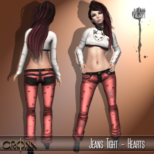 -CroM- Jeans Tight - Hearts