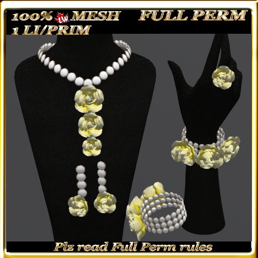 LW_ 3 Roses Mesh Jewelry Set - Full Perm - 1