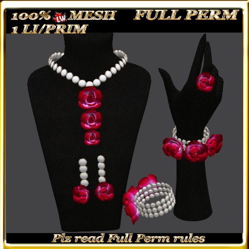 LW_ 3 Roses Mesh Jewelry Set - Full Perm - 2