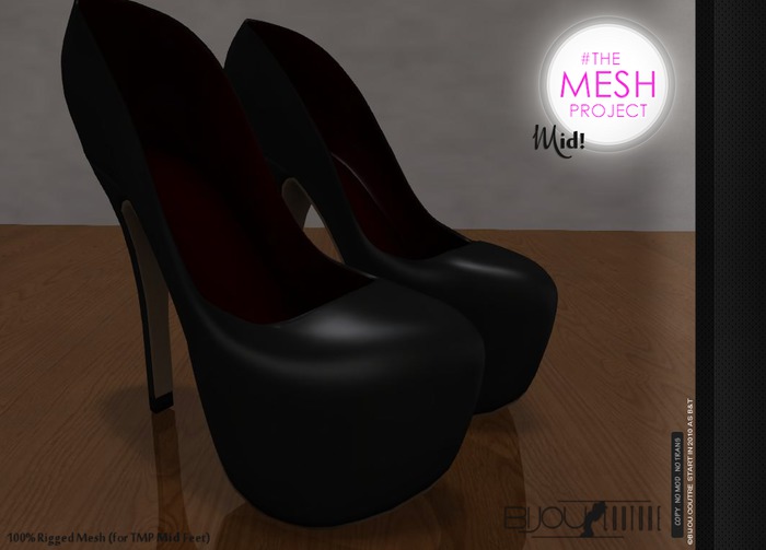 .Bijou || 69 Heels! BLACK ... #TheMeshProject Feet Addon! (new)