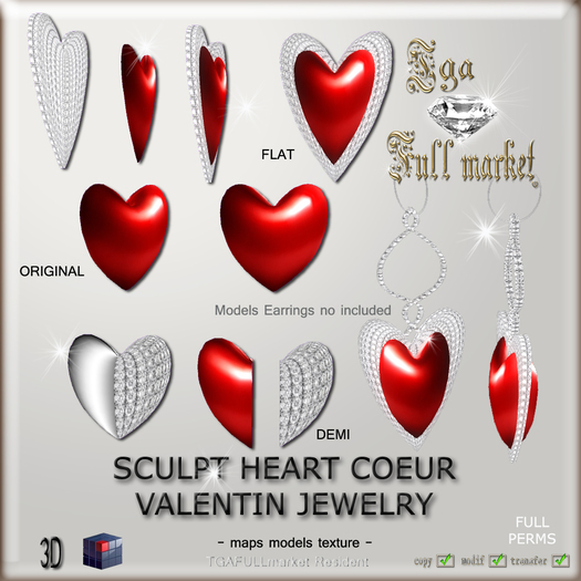 SCULPT HEART COEUR VALENTINE JEWELRY