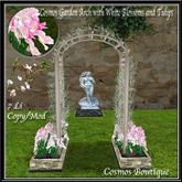 Cosmos Garden Arch with White Blossoms and Tulips (BOX)