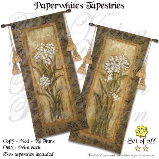 *PV* Paperwhites Tapestries - SET OF TWO!