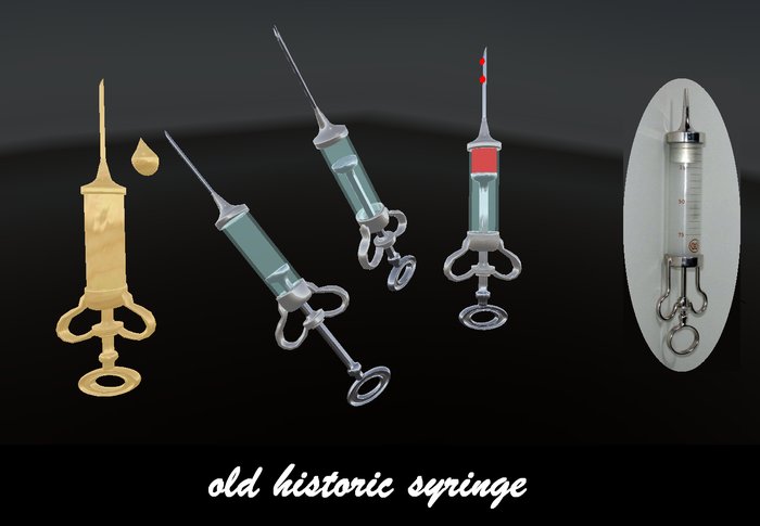 *Diesel Magic* old historic syringe sculpted prim