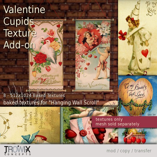 Trowix - Valentine Cupids Wall Scroll Texture Add-on