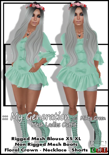 T&C ::: My Generation ::: Mesh Outfit - Minty Green