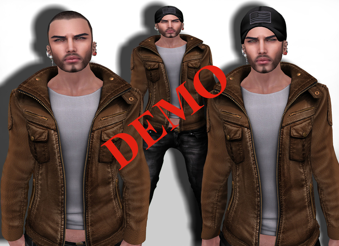 [L-T-R] DEMO Spring Brown Leather Jacket / White Shirt