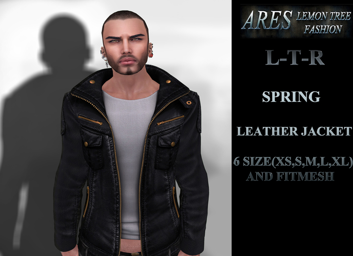 [L-T-R] Spring Black Leather Jacket / White shirt