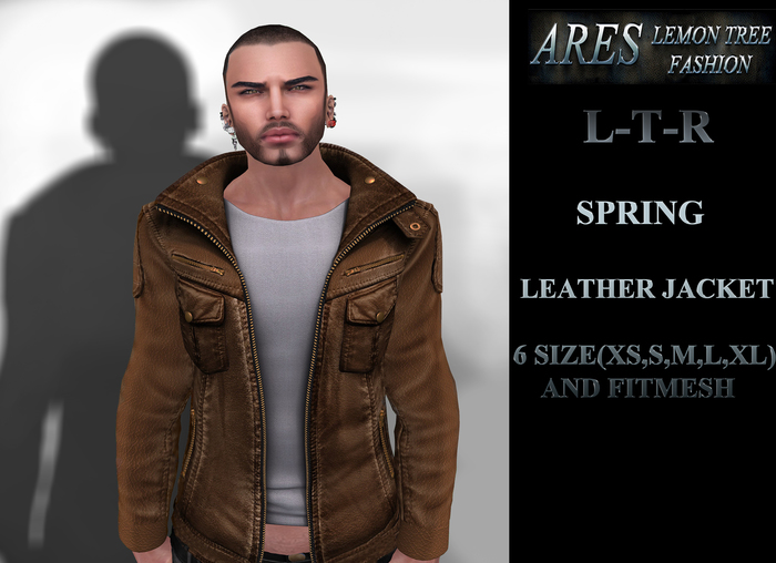 [L-T-R] Spring Brown Leather Jacket / White Shirt