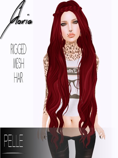 Pelle - GLORIA RIGGED MESH HAIR BLOOD RED