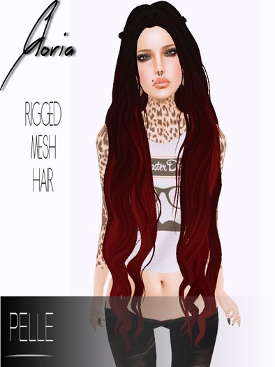 Pelle - GLORIA RIGGED MESH HAIR BLACK RED