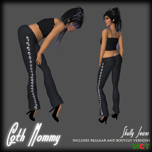 *Goth Mommy* Maternity Jeans - Skully