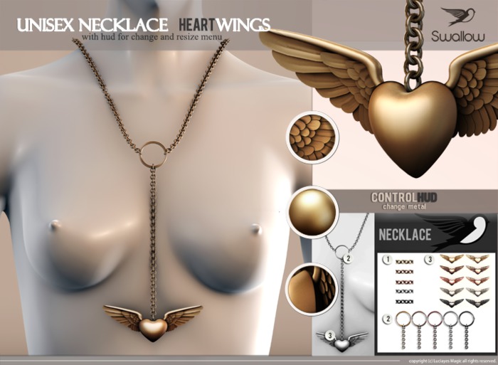 ^^Swallow^^ Necklace HeartWings (Wear)
