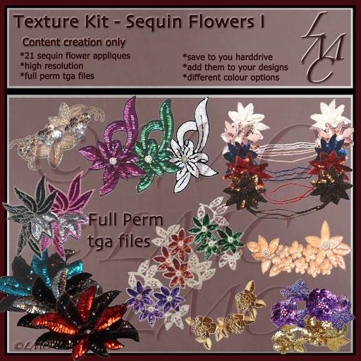 LMC Texture kit - Sequin Flower Appliques -