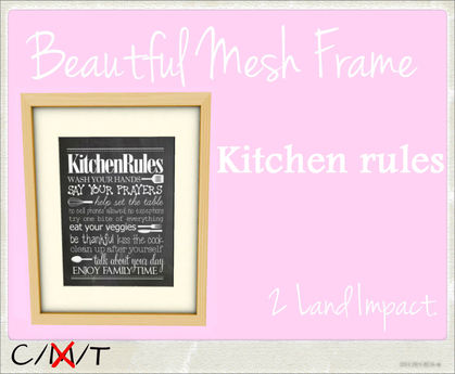 Second Life Marketplace - Kitchen Rules frame.