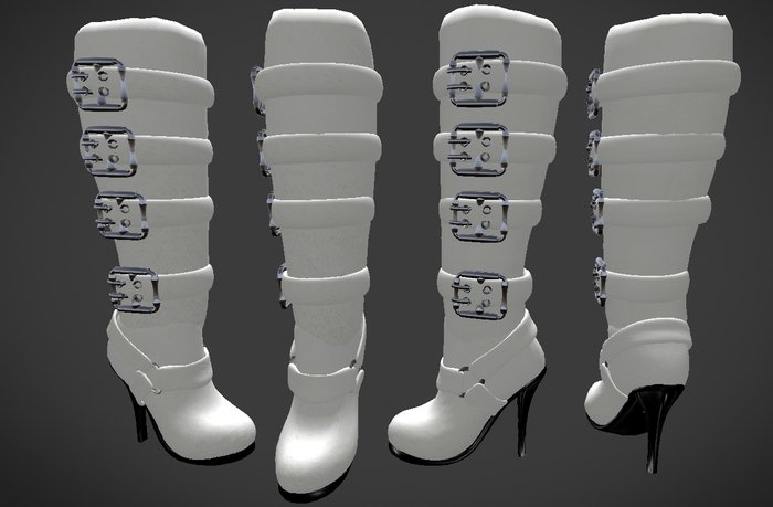 White Leather Buckles