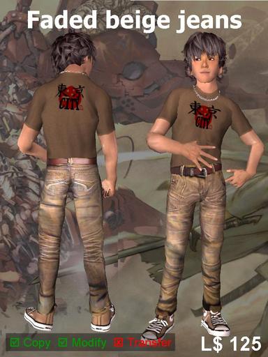 Faded beige jeans