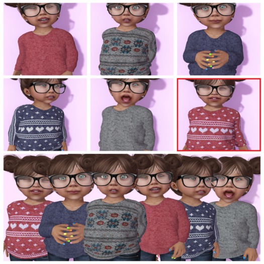 *WindyPopz* Sweater - Red Knit Print