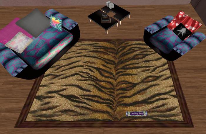 Animal Rug, dark Tiger skin fur folds, 2x 4, mod & transfer