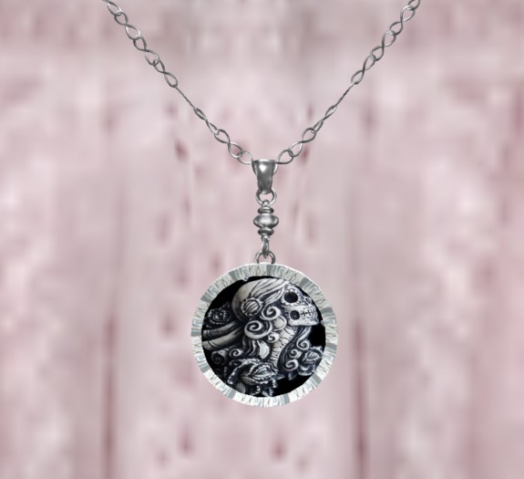 Gypsy Flowers Skull Cameo