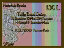 *Kushi* Tulle Bead Daisy Fabric Seamless Textures Materials Ready Full Perms 1024x1024 Tileable Repeating