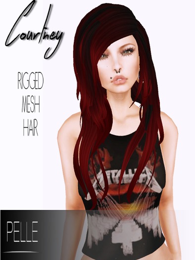 Pelle - COURTNEY RIGGED MESH HAIR BLACK RED