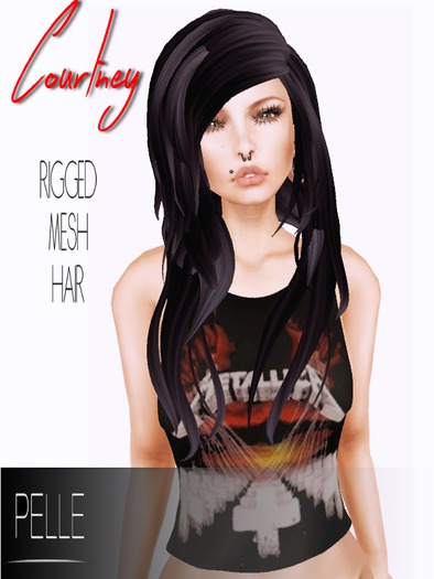 Pelle - COURTNEY RIGGED MESH HAIR RAVEN
