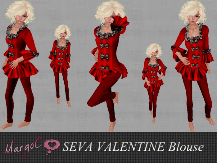 SEVA Blouse VALENTINE RED - MargoC