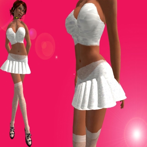 * Ivory Lace Flexi Skirt Set *