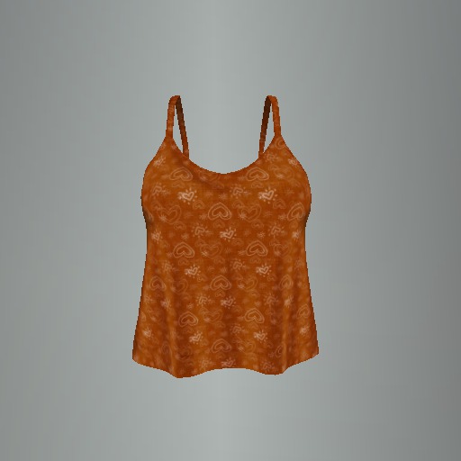 Orange Valentine Mesh Top