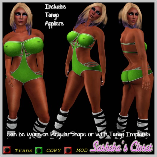 Kim Bikini - Green  :Sasheba's Closet: