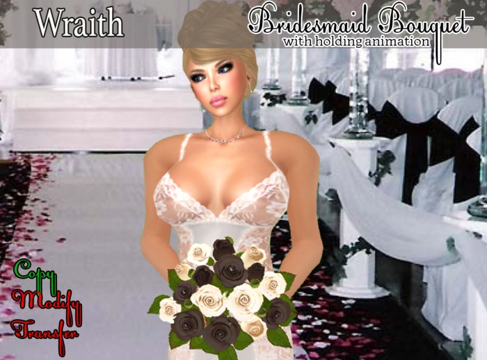 Classic Round Bridesmaid Bouqet -Wraith- w/ animation