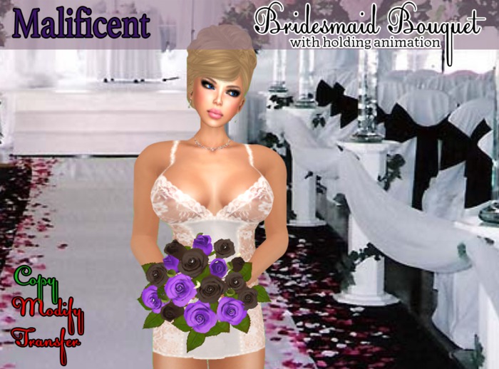 Malificient Round Wedding Bouqet  