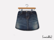 {amiable}Mesh Denim Mini Skirt01