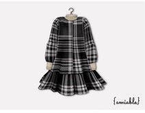 {amiable}Mesh A-Line Girly Checked Coat_Black