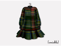 {amiable}Mesh A-Line Girly Checked Coat_Green