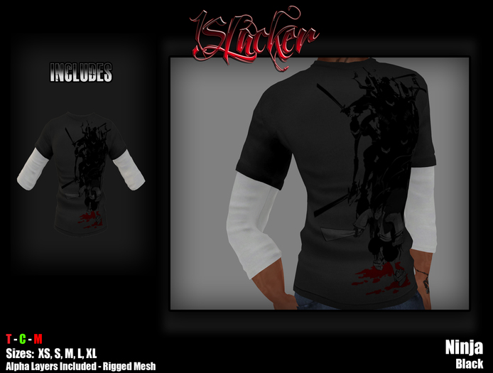 [!SL] 2n1 Shirts - Ninja - Sales Bag (Wear Me)